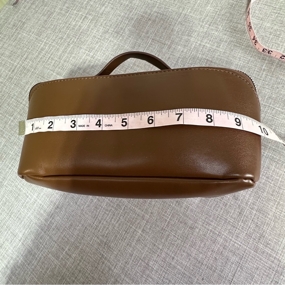 Dark brown Faux Leather Makeup Bag - Picture 4 of 7